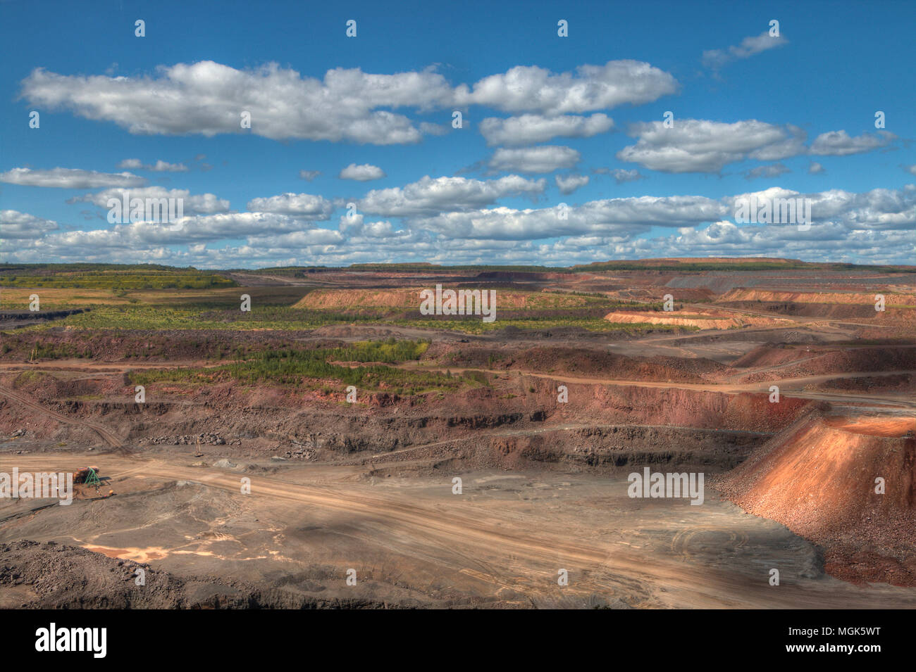 Hibbing, Minnesota has one of the largest open pit mines Stock Photo