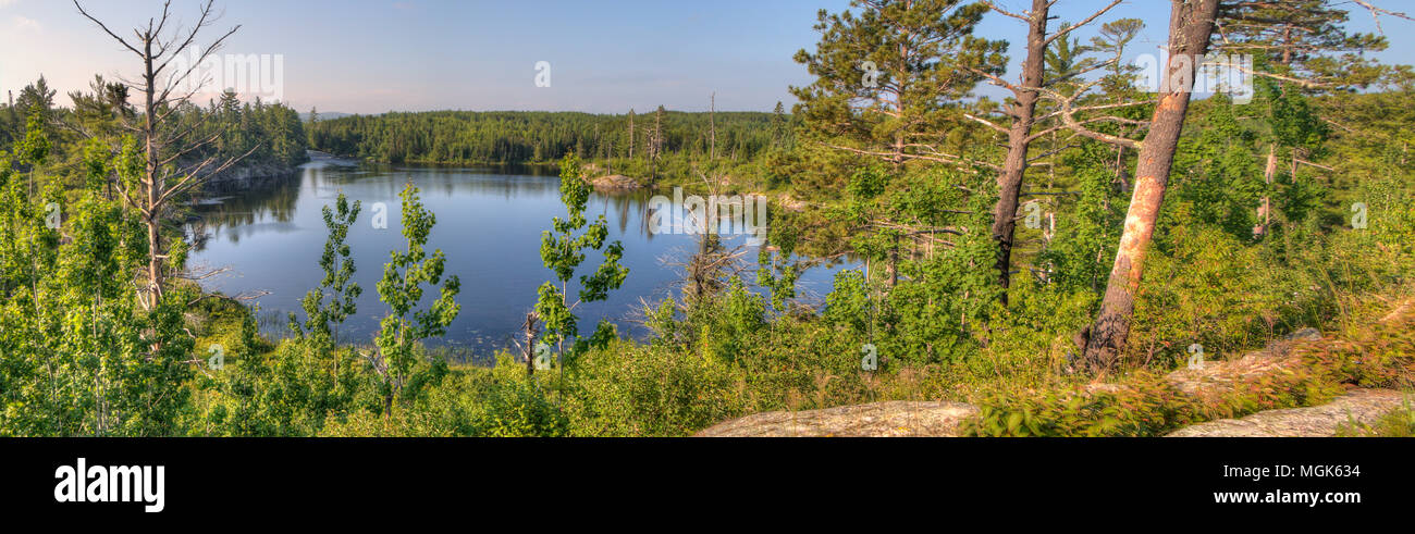 Gunflint trail is a 50 mile road winding through the Superior National Forest with no towns Stock Photo