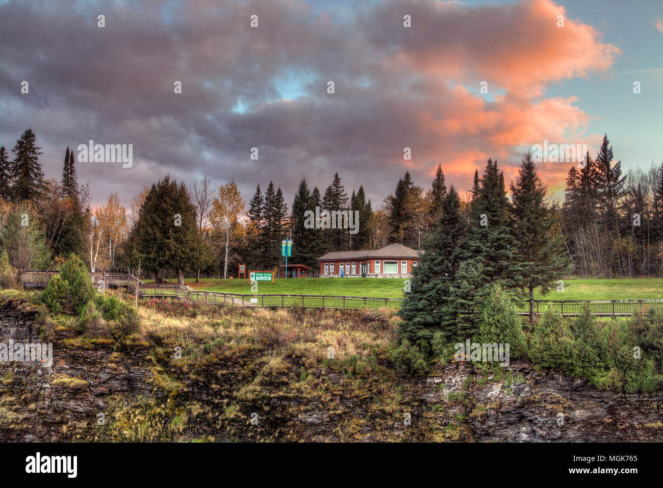Kakabeka Falls Provincial Park in early Autumn Stock Photo Alamy