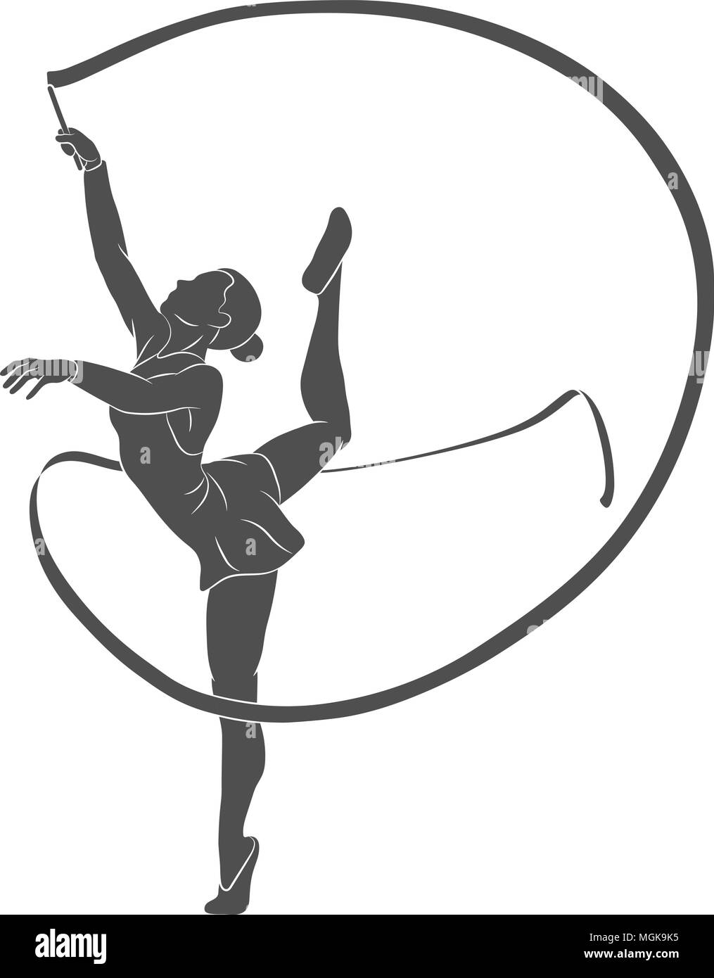 girl gymnast with ribbon Stock Vector Image & Art - Alamy