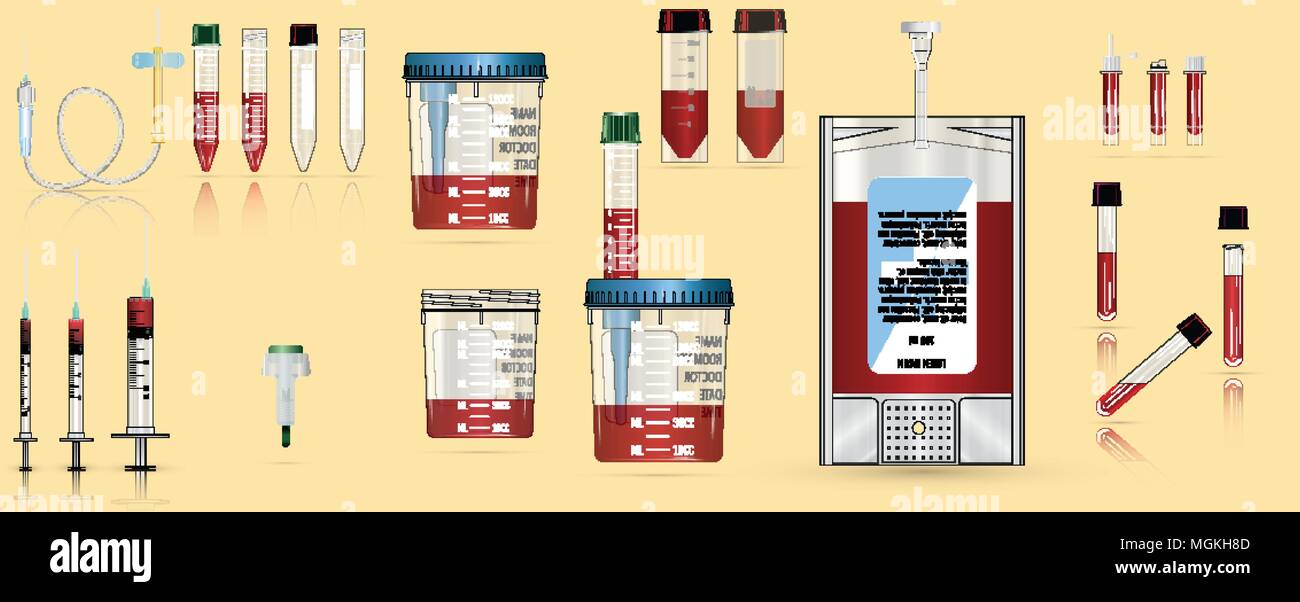 Realistic medical supplies. For blood collection set, for short term