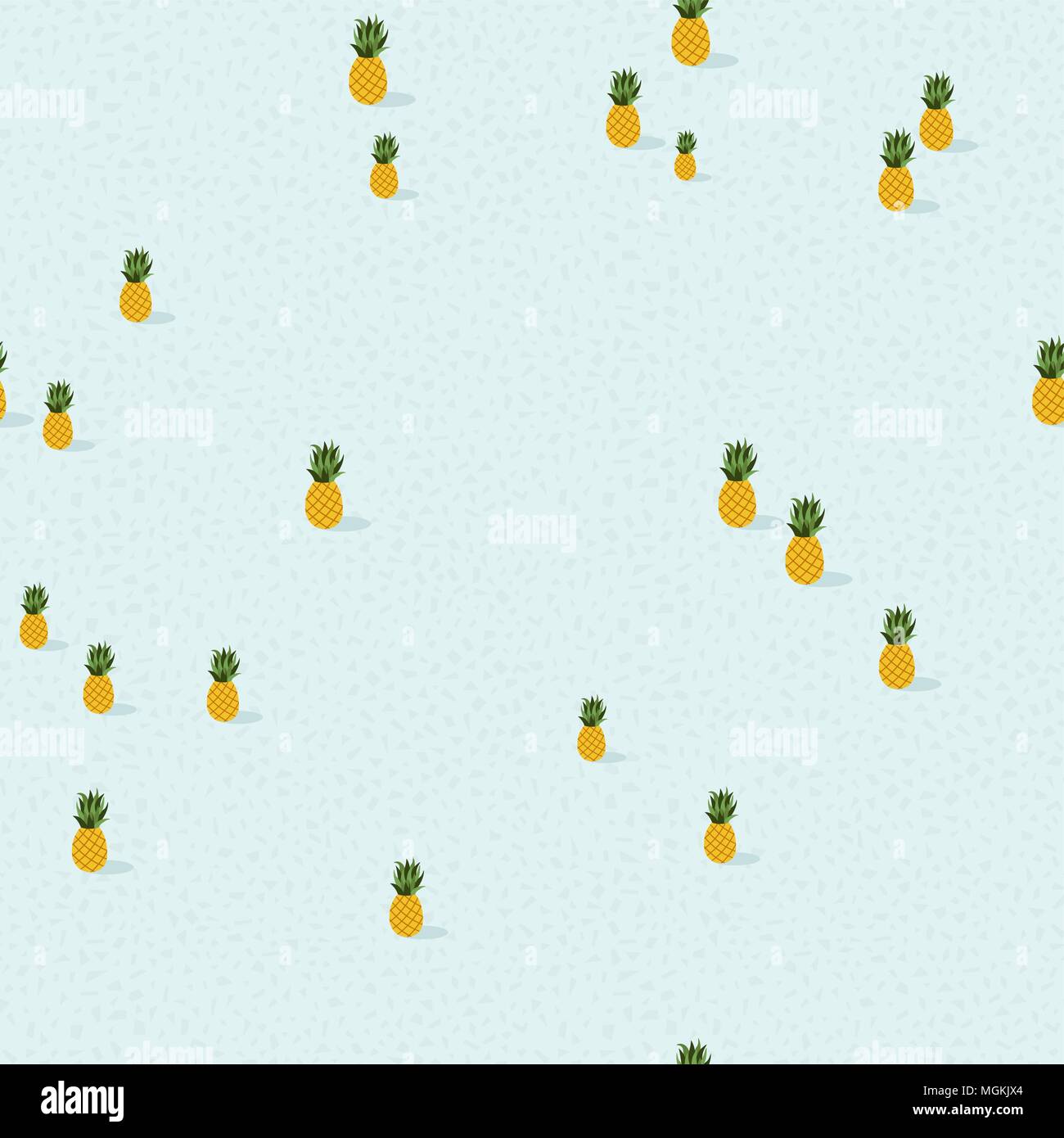 Seamless pattern of hand drawn pineapple fruit. Summer season food ...
