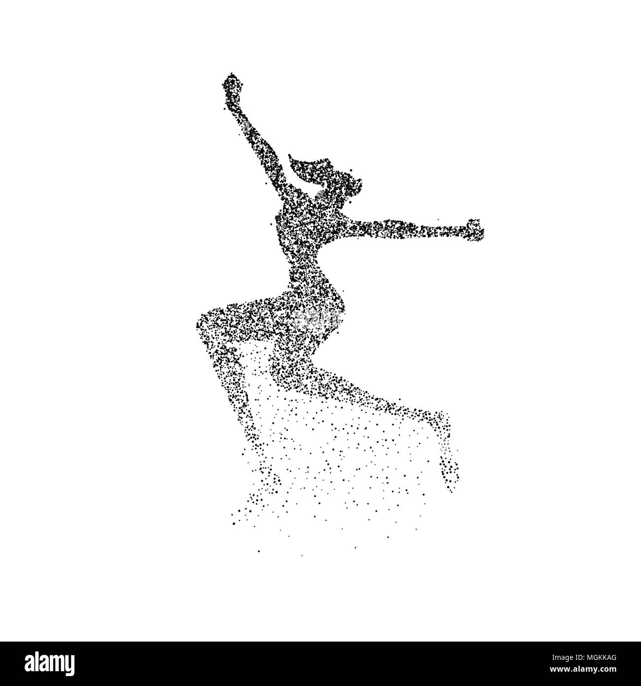 Happy Woman Jumping Vector