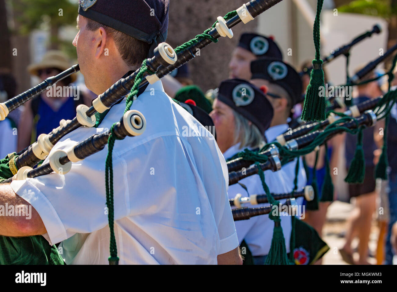 Manly bagpipe band playing at Manly beach,Sydney,Australia Stock Photo Alamy