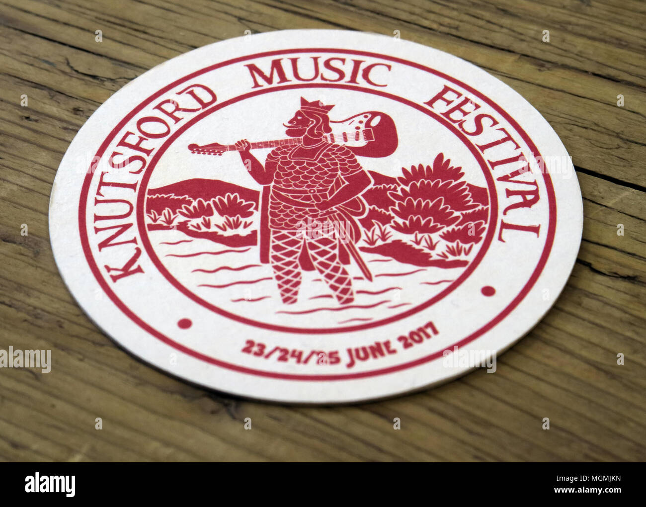 Knutsford Music Festival beermat, Cheshire, GB Stock Photo