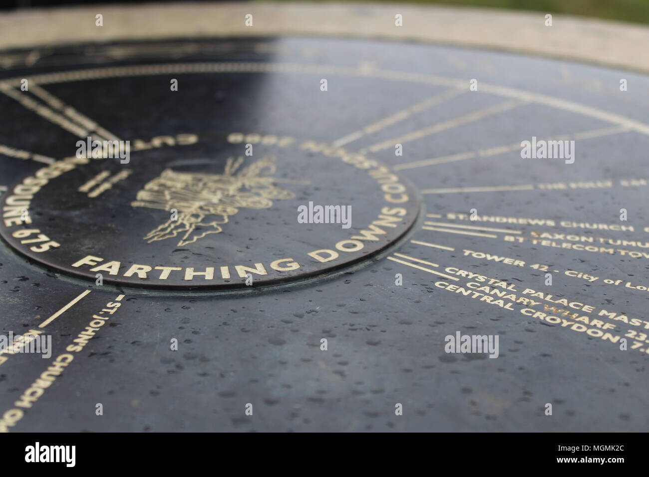 Farthing Downs Sun Guide Stock Photo - Alamy