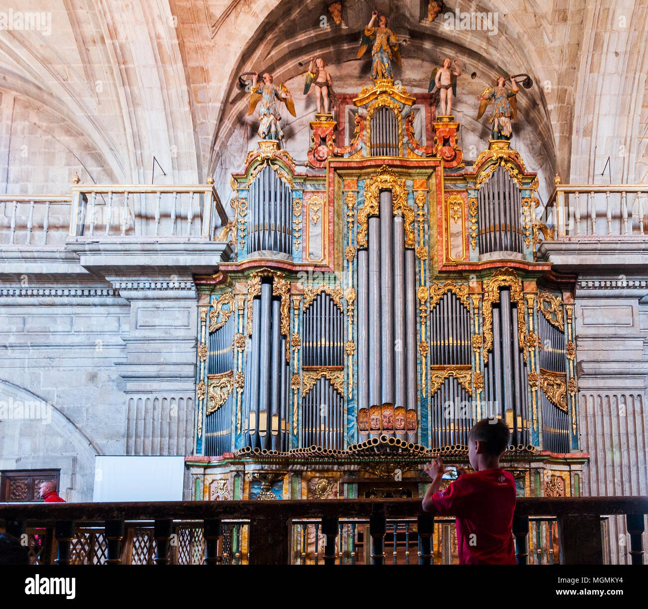 Órgano del Monasterio de San Salvador. Celanova. Ourense. Galicia. España Stock Photo