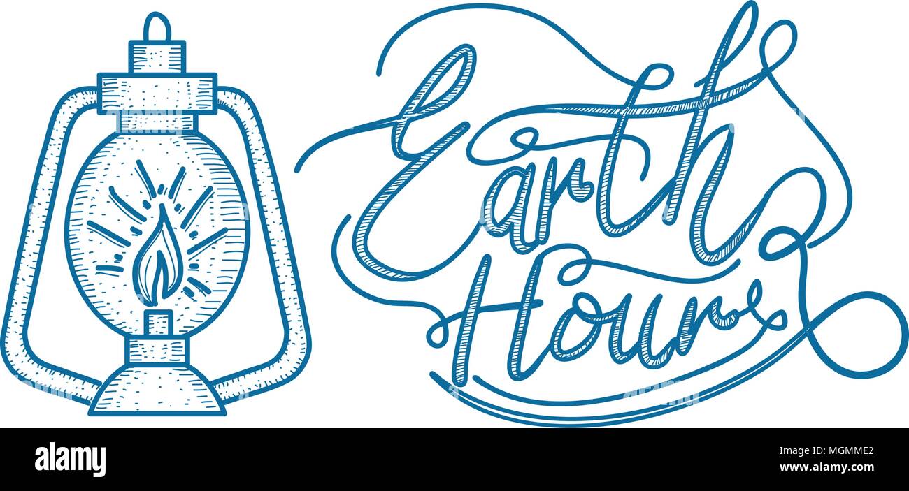 Earth Hour 60 Minute Template Stock Vector