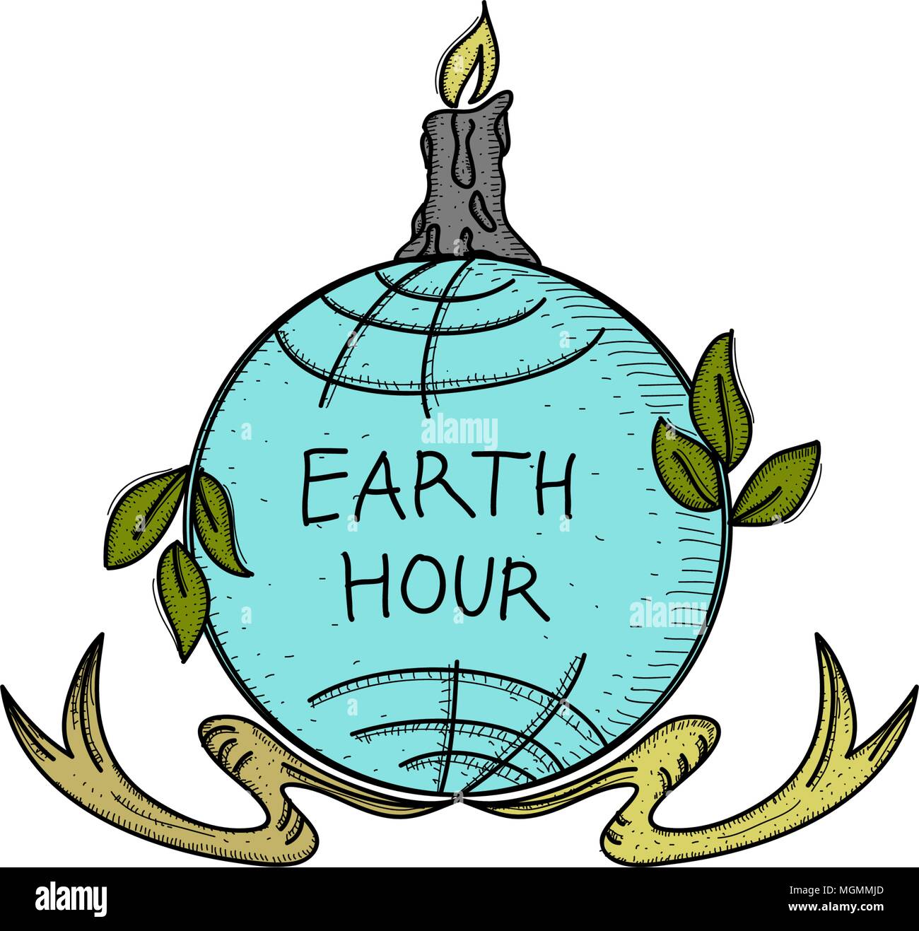 Earth Hour 60 Minute Template Stock Vector