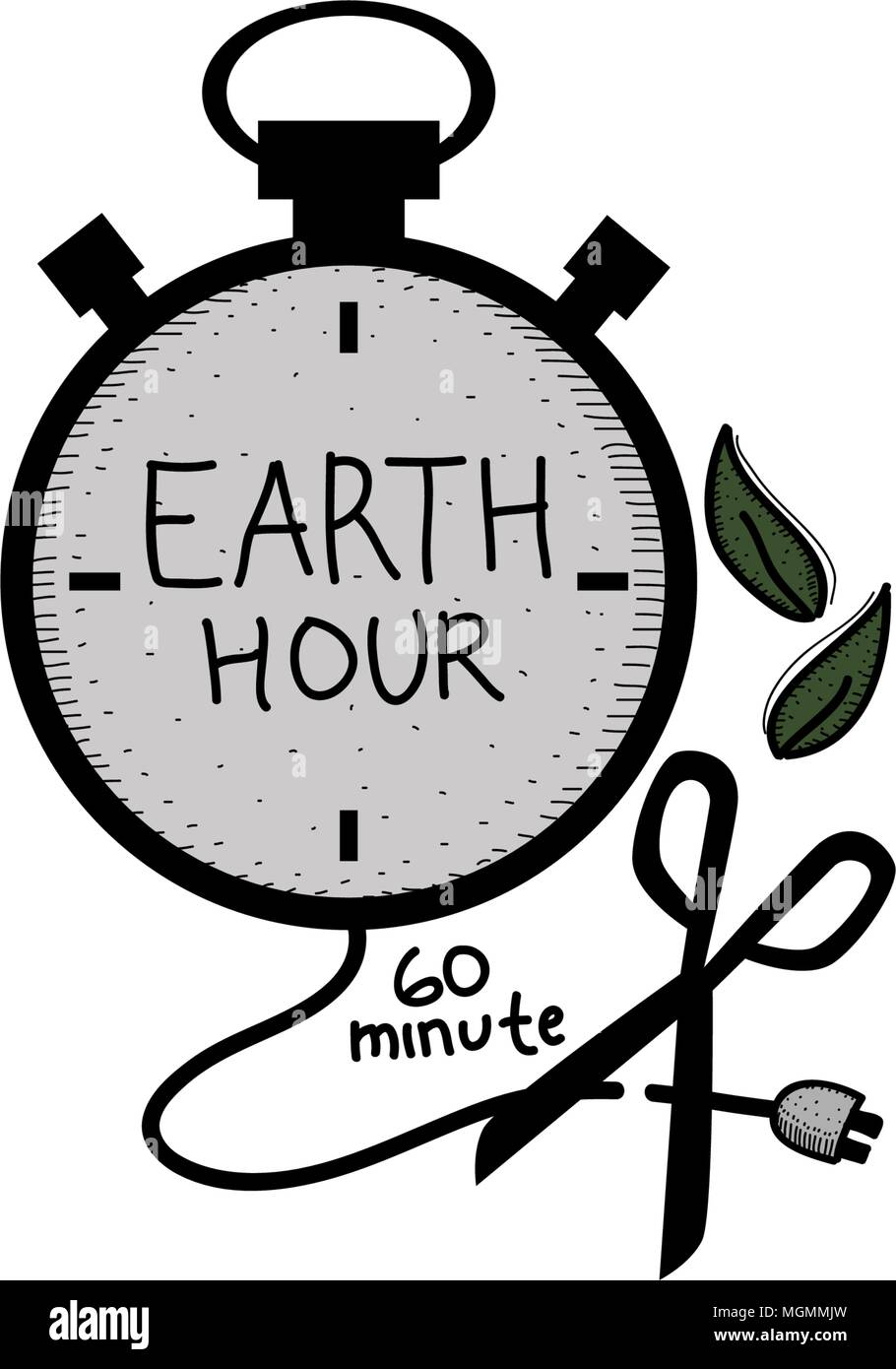 Earth Hour 60 Minute Template Stock Vector