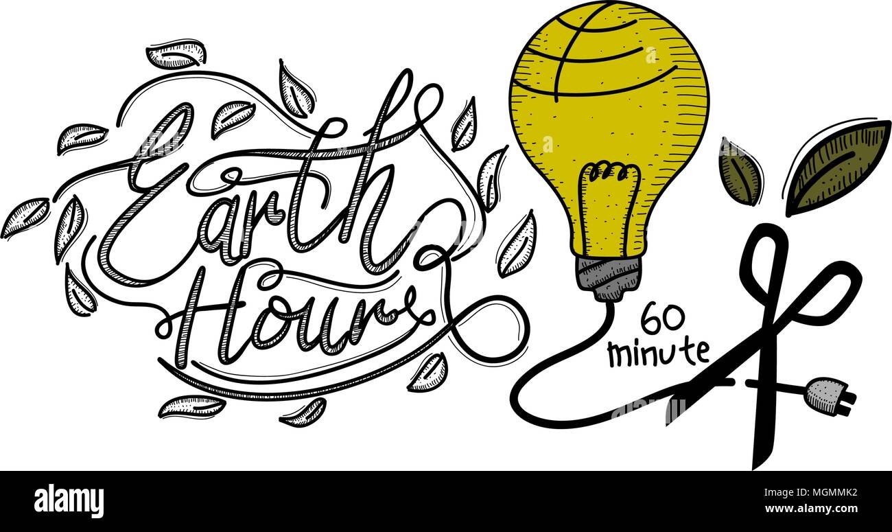 Earth Hour 60 Minute Template Stock Vector