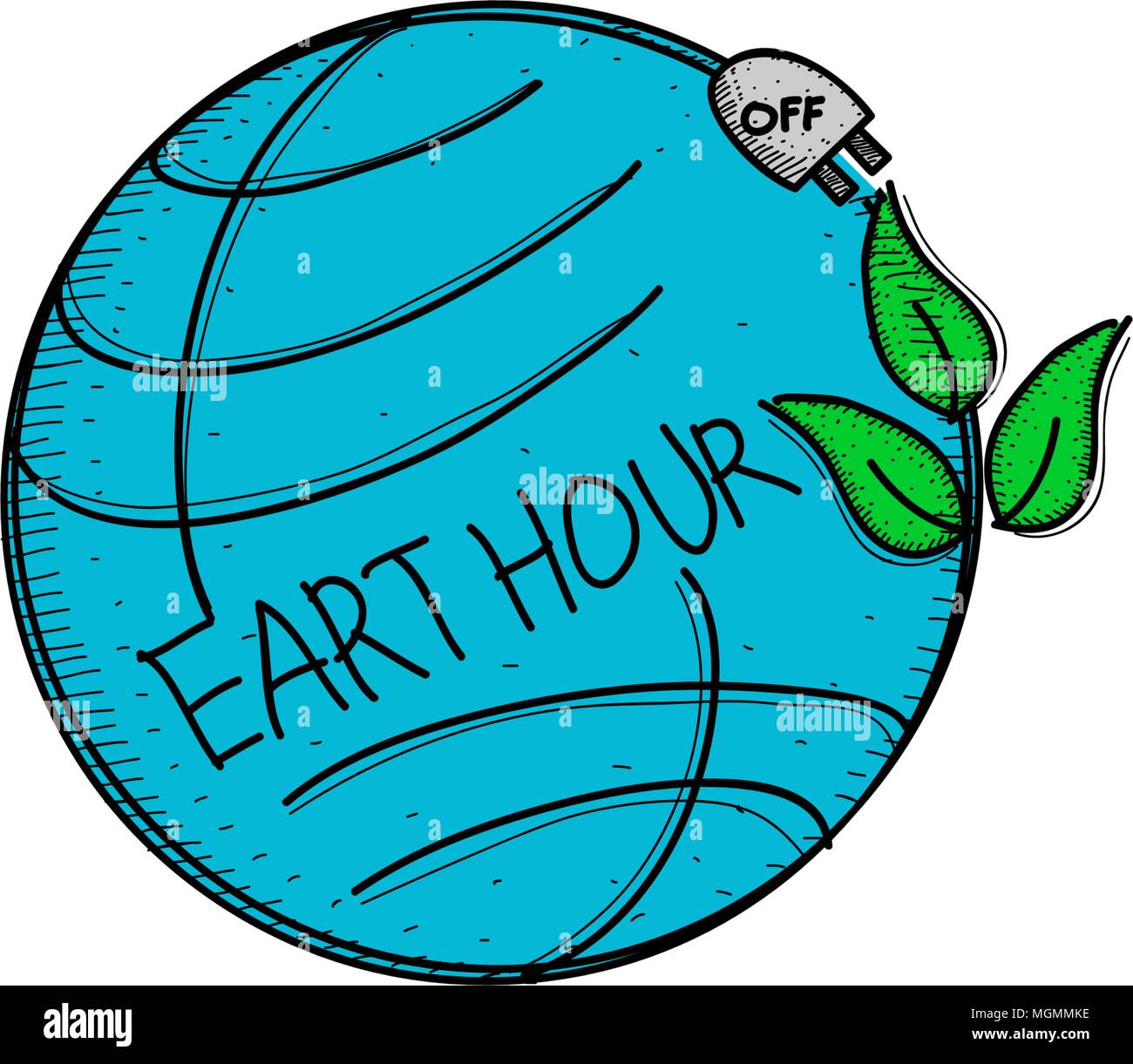 Earth Hour 60 Minute Template Stock Vector