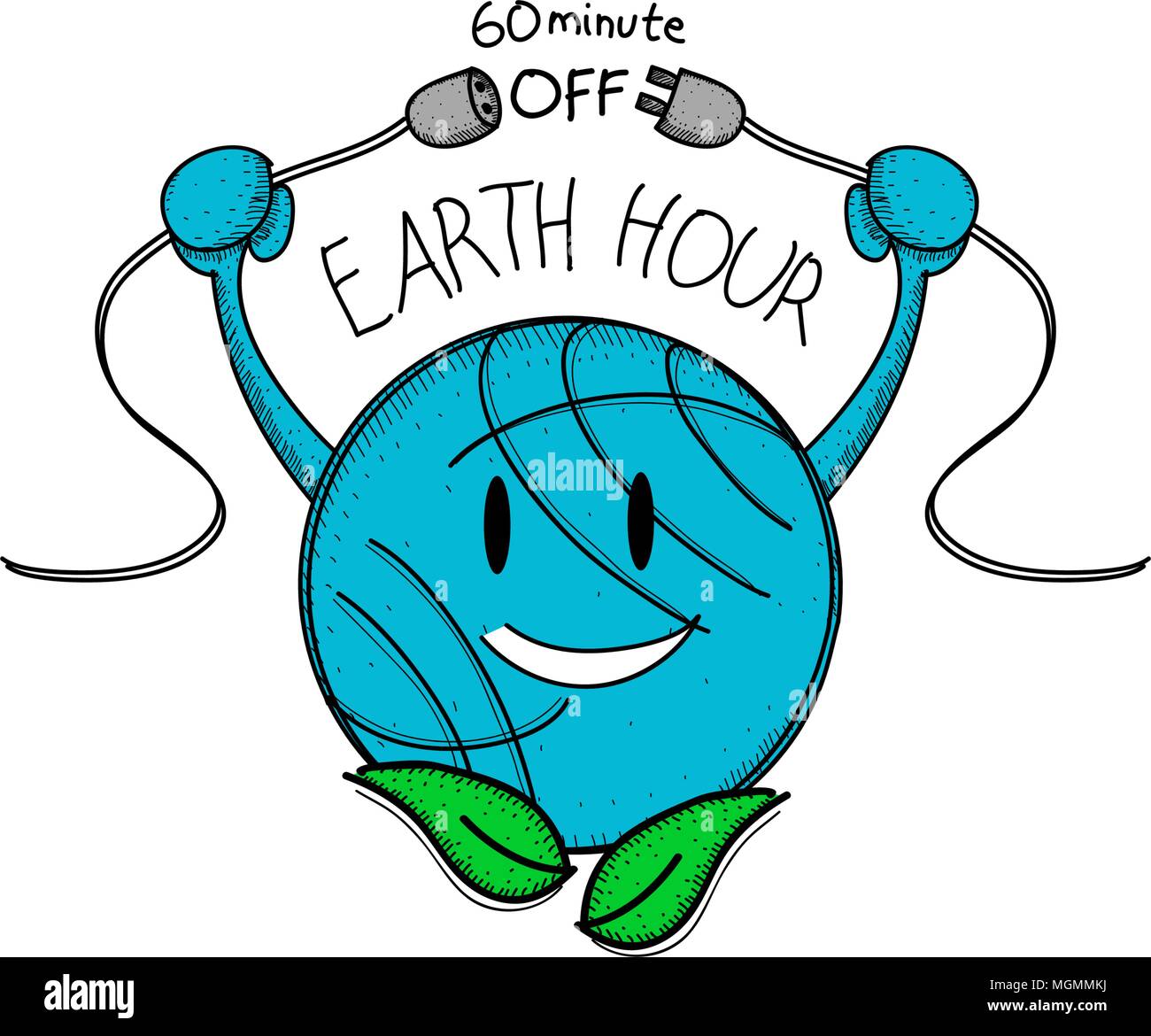 Earth Hour 60 Minute Template Stock Vector