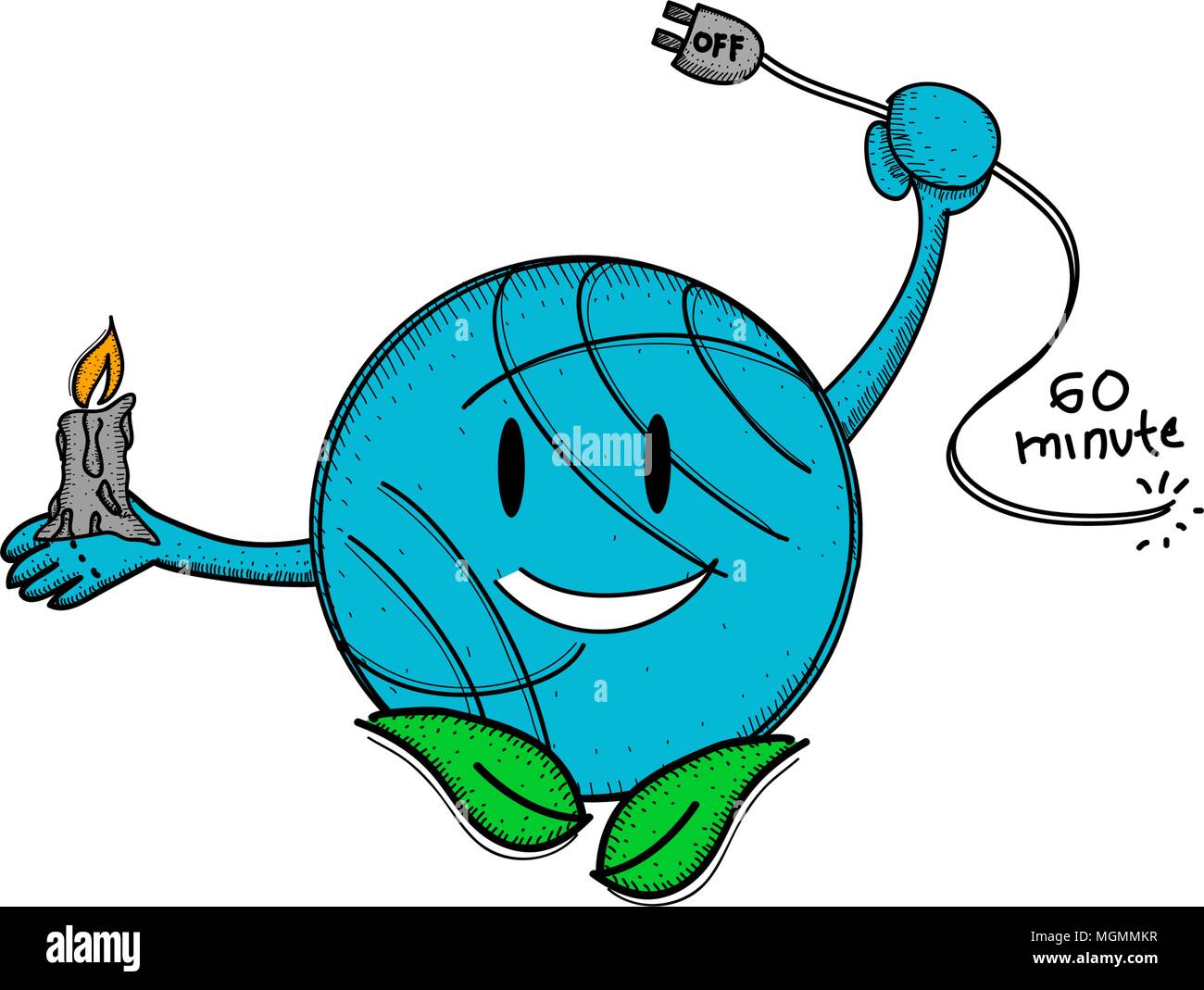 Earth Hour 60 Minute Template Stock Vector