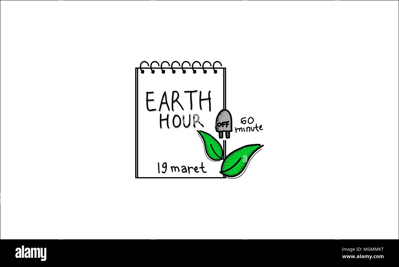 Earth Hour 60 Minute Template Stock Vector