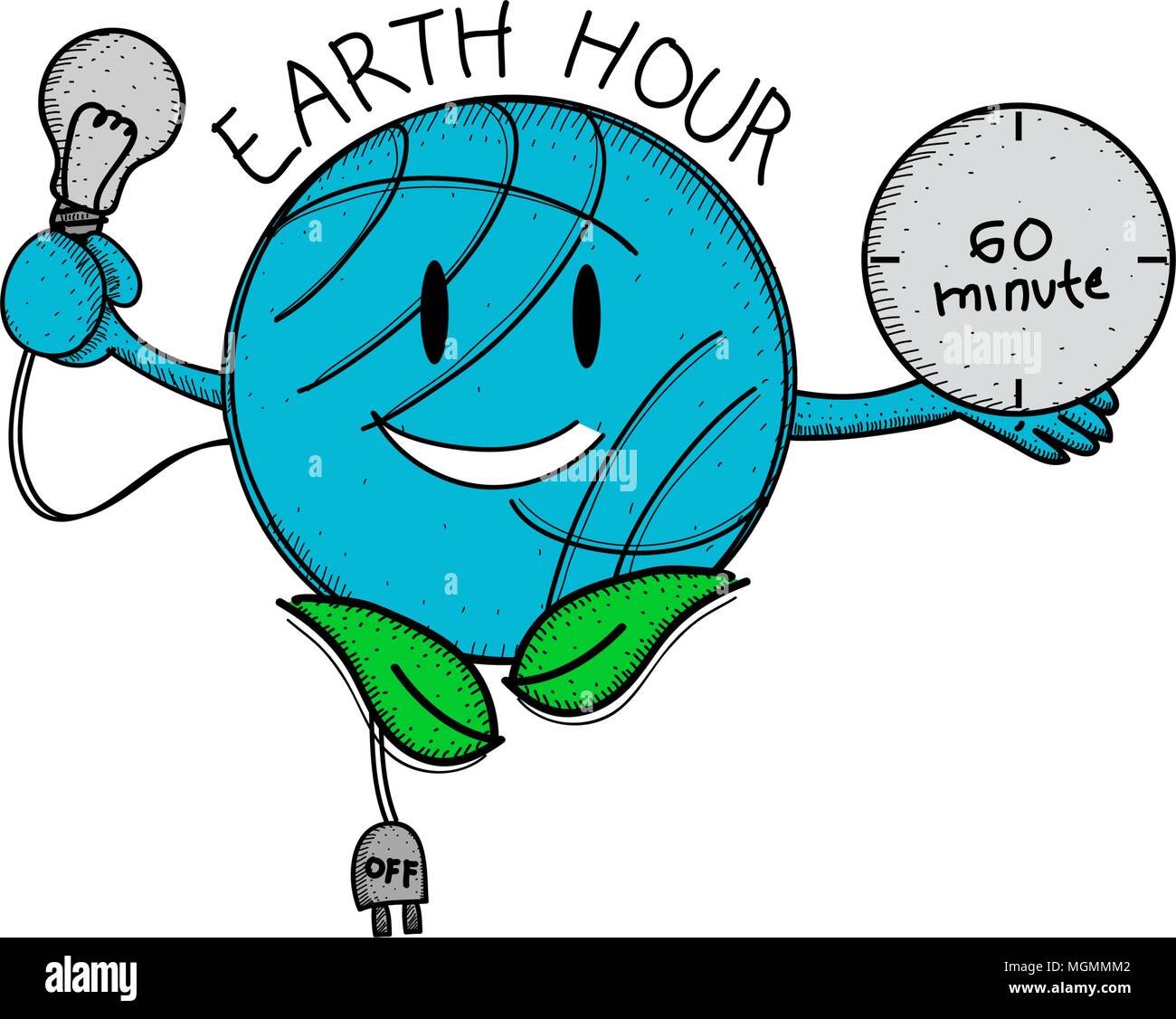 Earth Hour 60 Minute Template Stock Vector