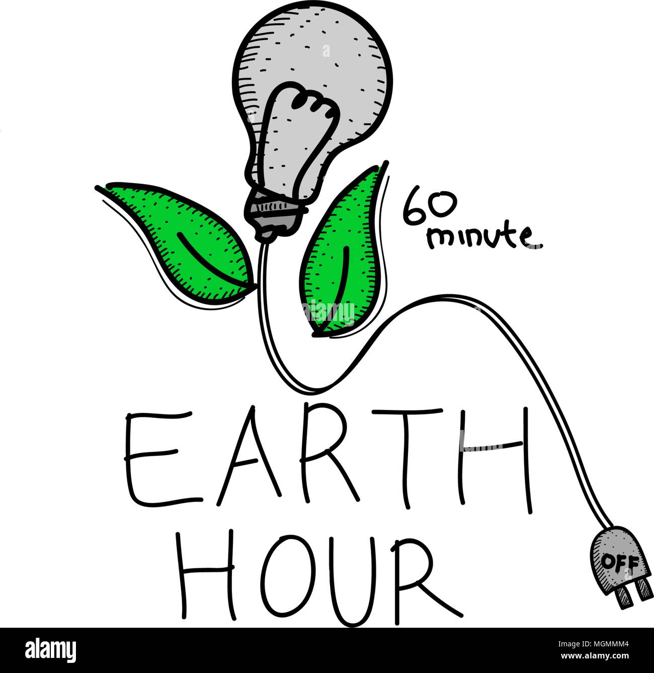 Earth Hour 60 Minute Template Stock Vector