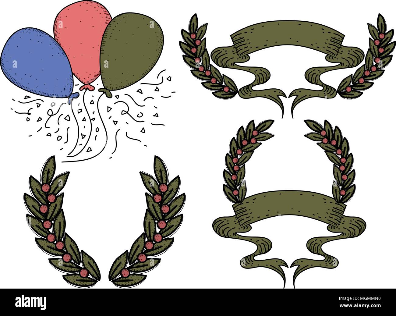 Happy Anniversary Template Set Stock Vector Image & Art - Alamy