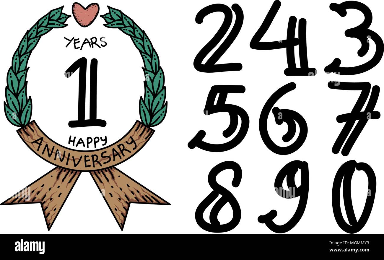 happy anniversary template vector stock vector art illustration