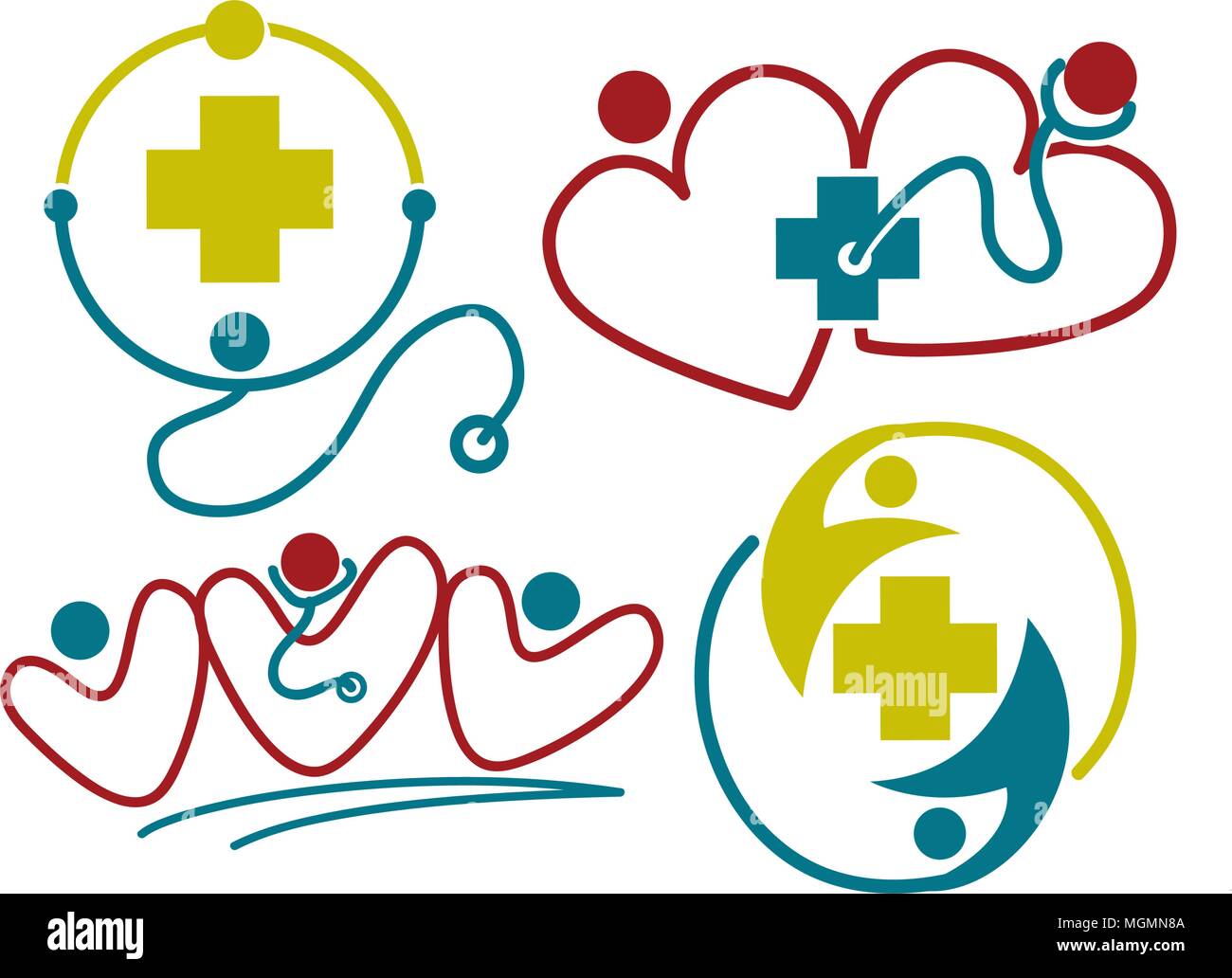 Happy Doctor's Day Template Set Stock Vector