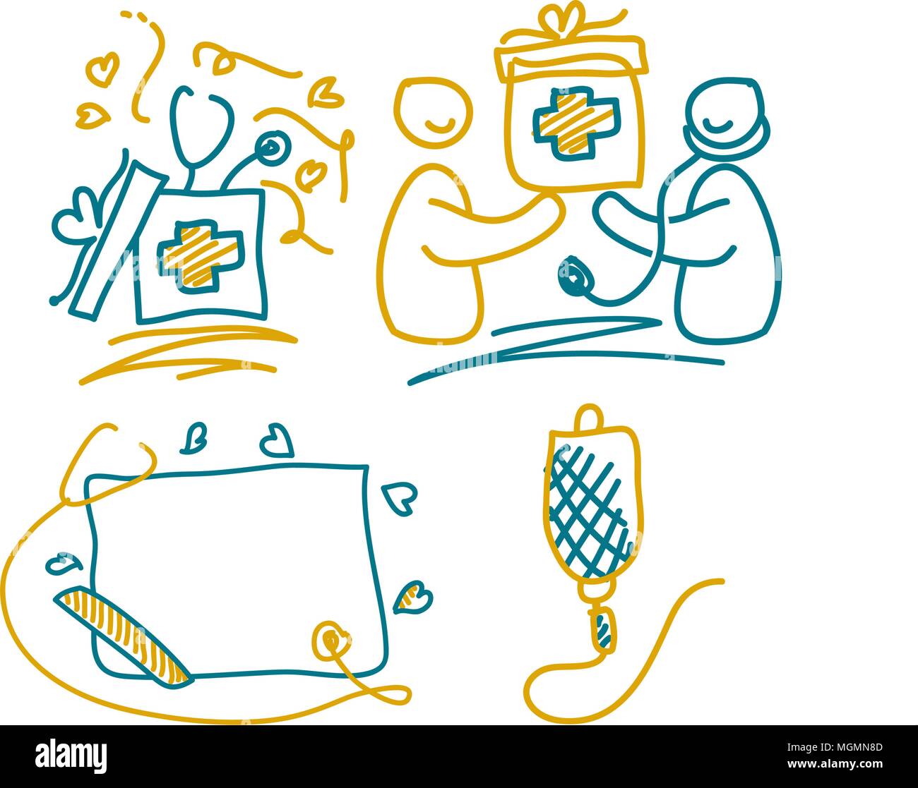 Happy Doctor's Day Template Set Stock Vector