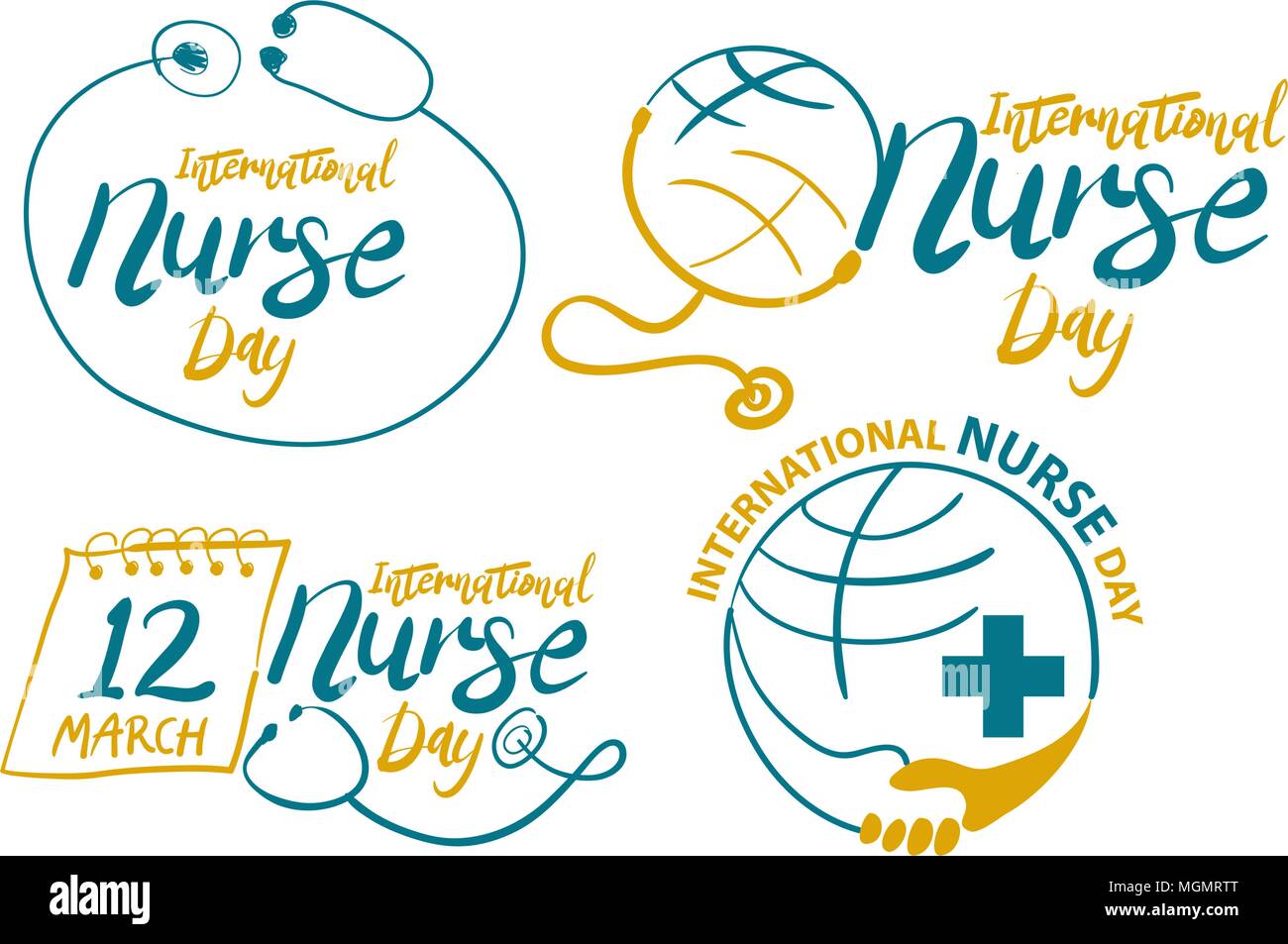 International Nurse Day Template Set Stock Vector Image & Art Alamy