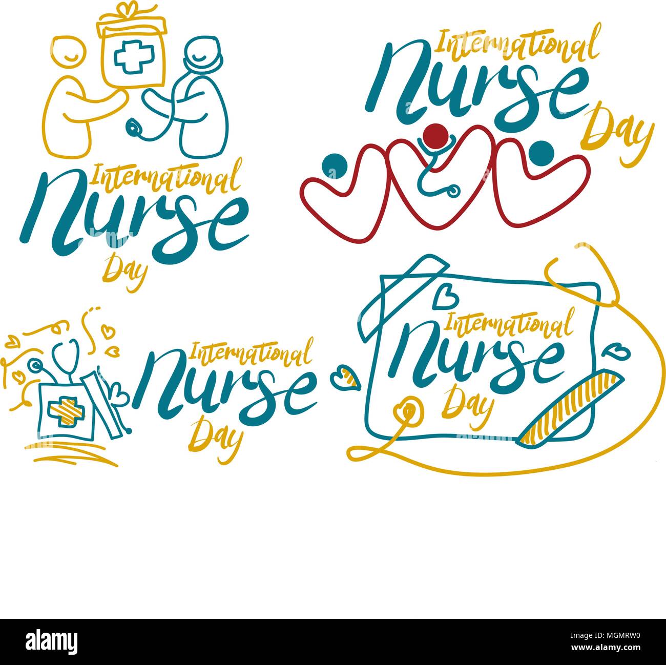 International Nurse Day Template Set Stock Vector Image & Art Alamy