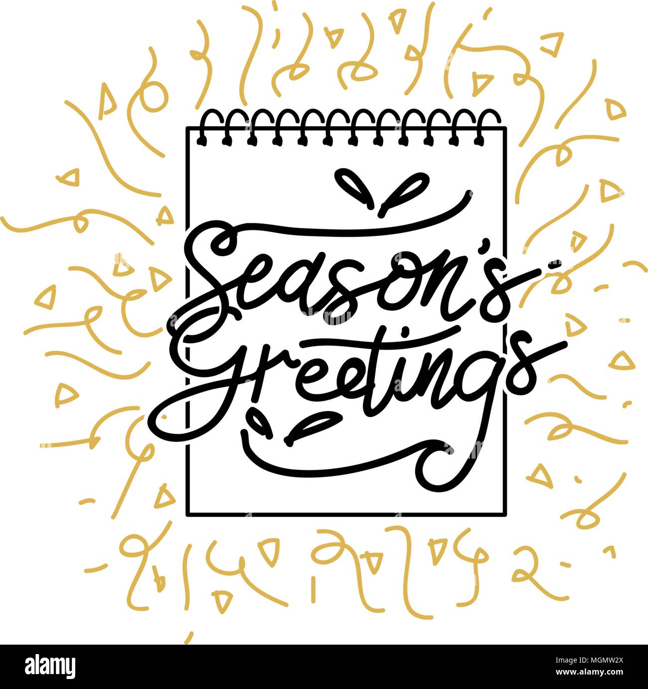 Season's Greetings Template Vector Stock Vector Image &amp; Art - Alamy