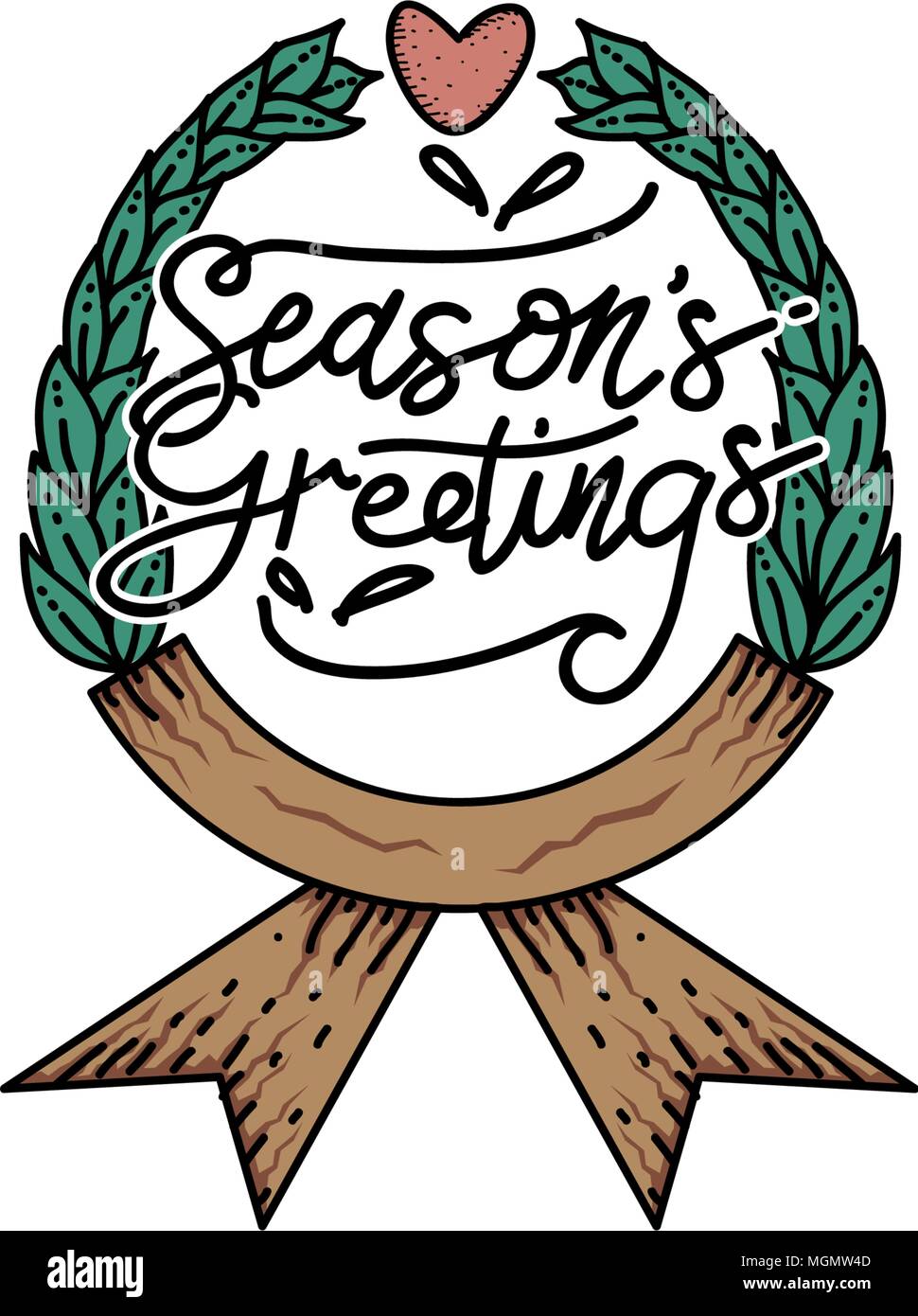 Season's Greetings Template Vector Stock Vector Image &amp; Art - Alamy