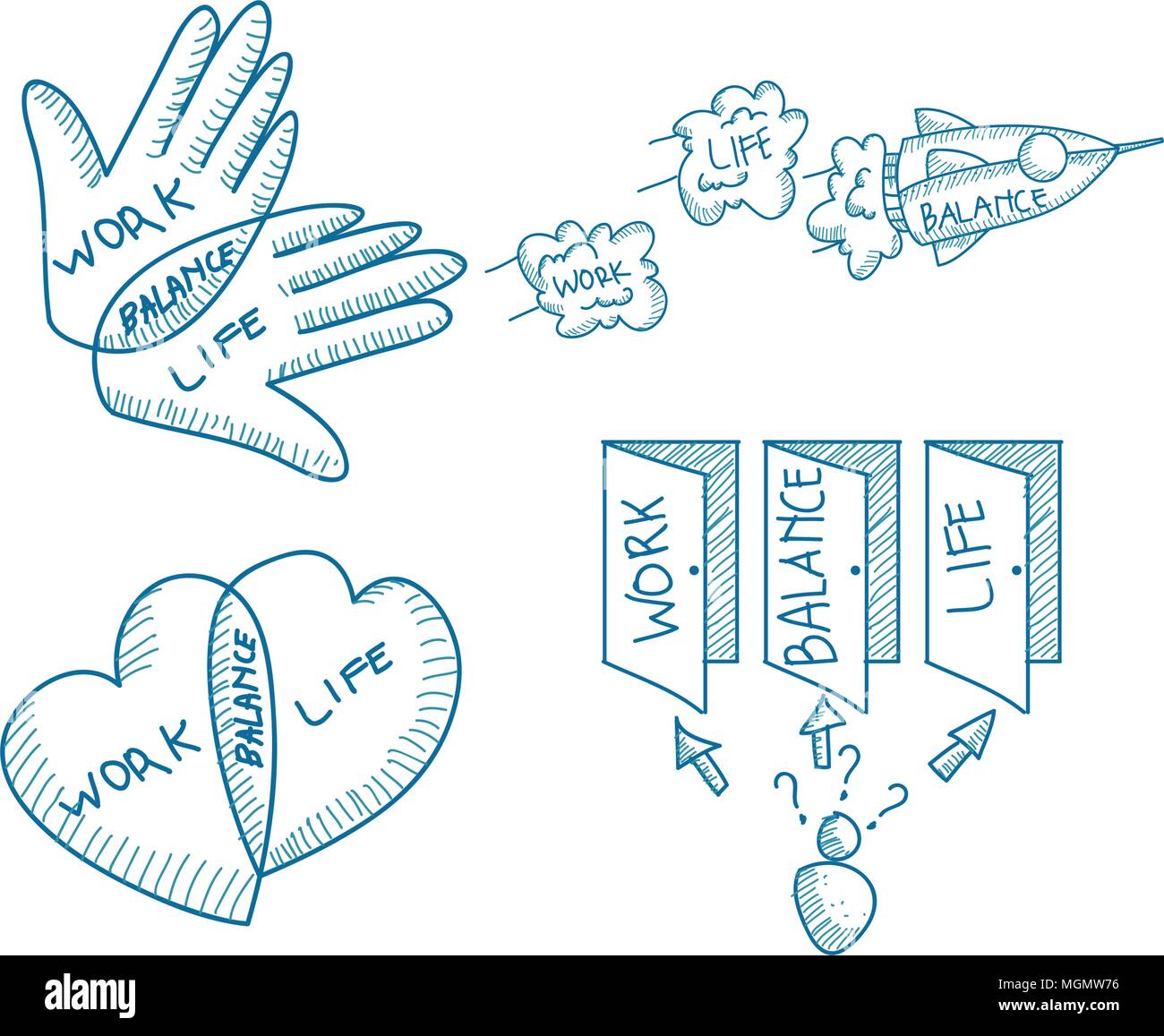 work-life-balance-template-set-stock-vector-image-art-alamy