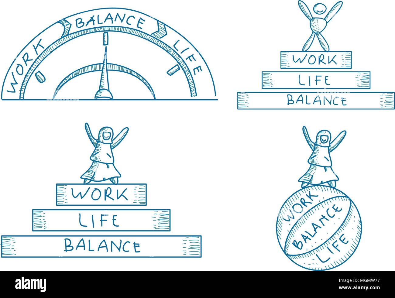 Work Life Balance Template Set Stock Vector Image & Art - Alamy