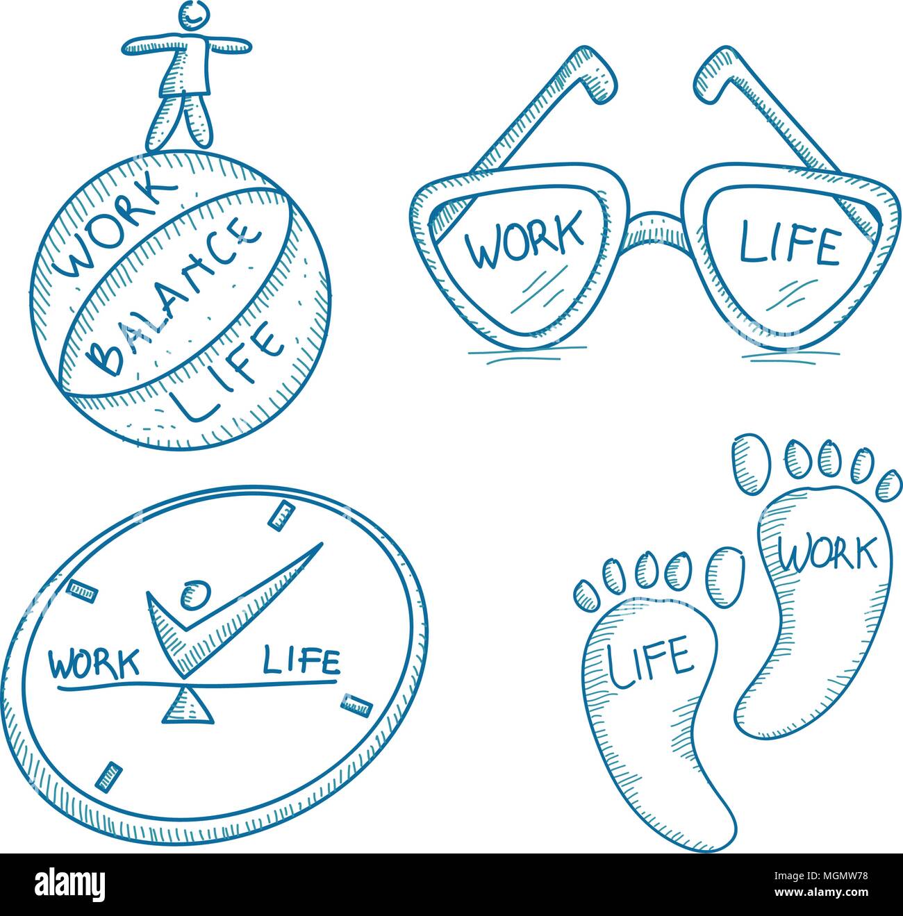 Work Life Balance Template Set Stock Vector Image & Art - Alamy