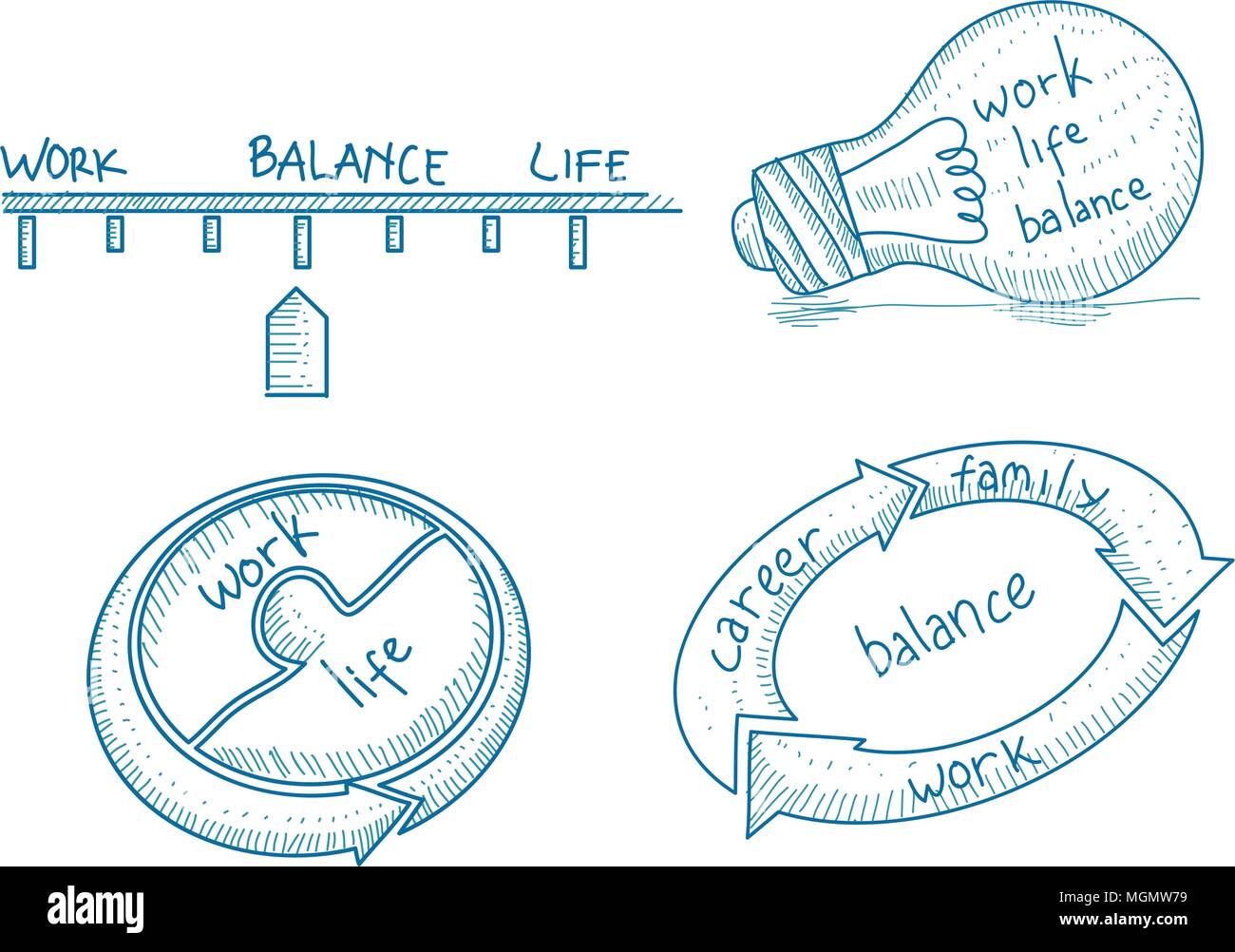 Work Life Balance Template Set Stock Vector Image & Art - Alamy