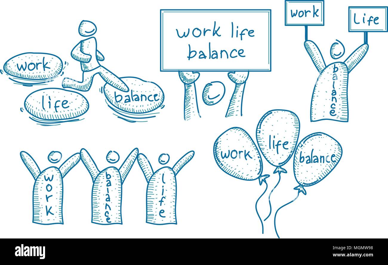 Work Life Balance Template Set Stock Vector Image & Art - Alamy