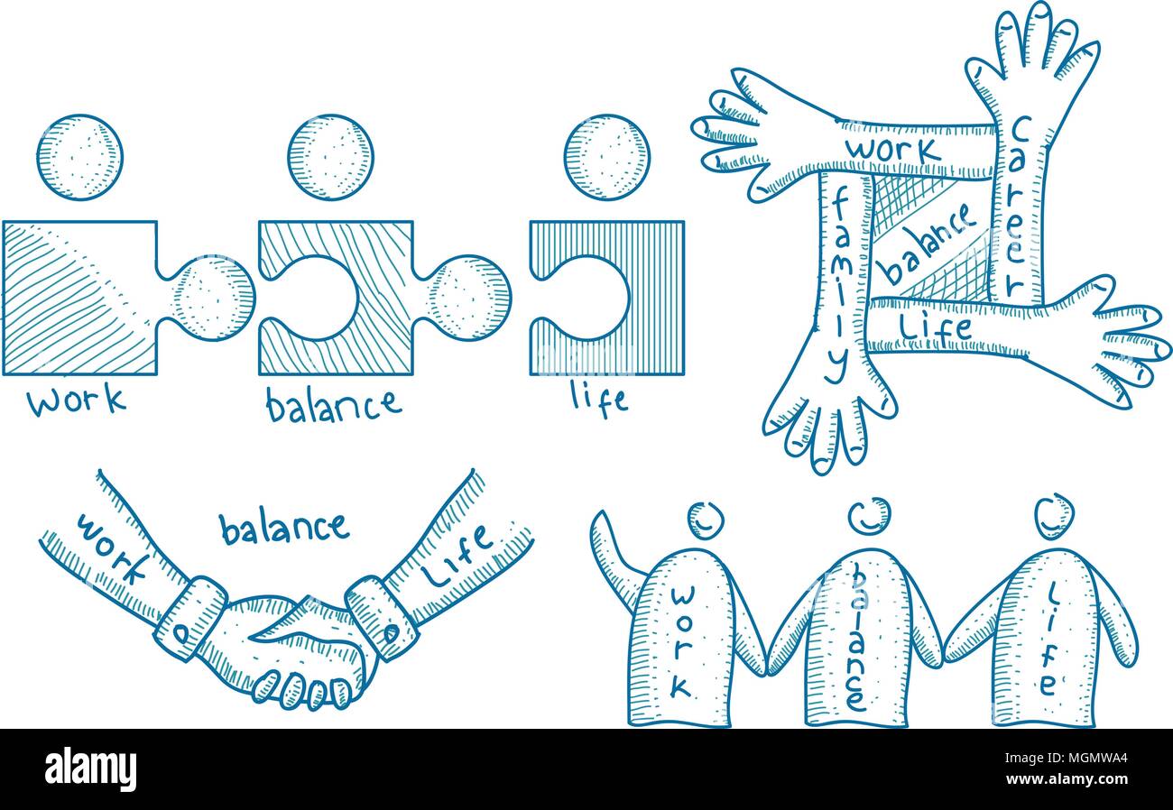 work-life-balance-template-set-stock-vector-image-art-alamy