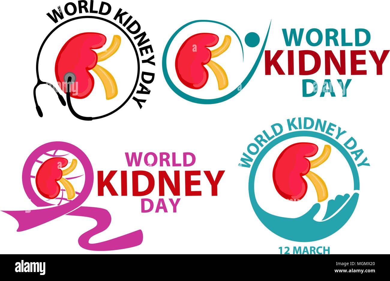 World Kidney Day Template Set Stock Vector Image & Art Alamy