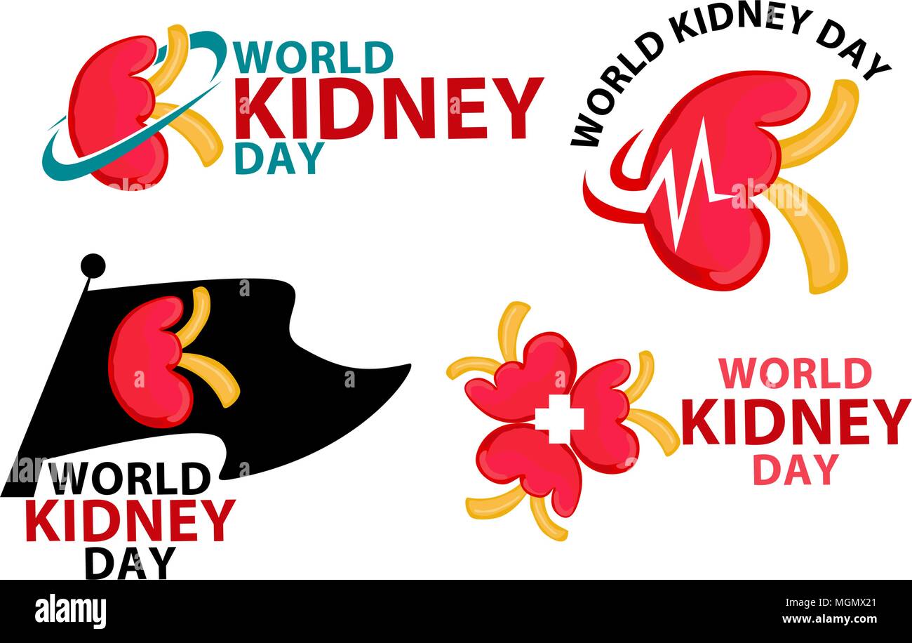 World Kidney Day Template Set Stock Vector
