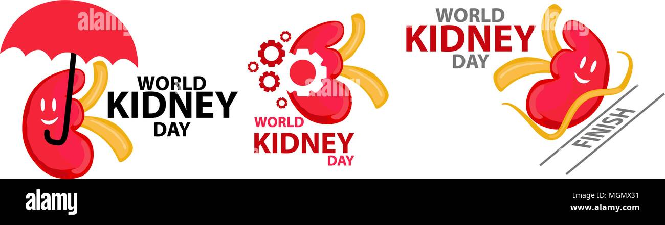 World Kidney Day Template Set Stock Vector