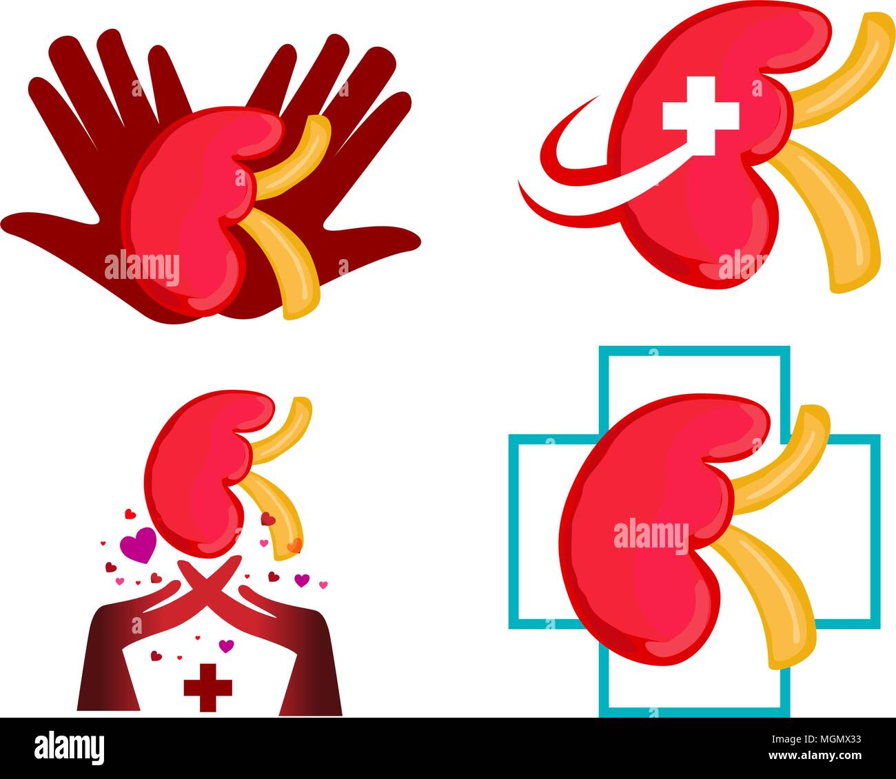 World Kidney Day Template Set Stock Vector