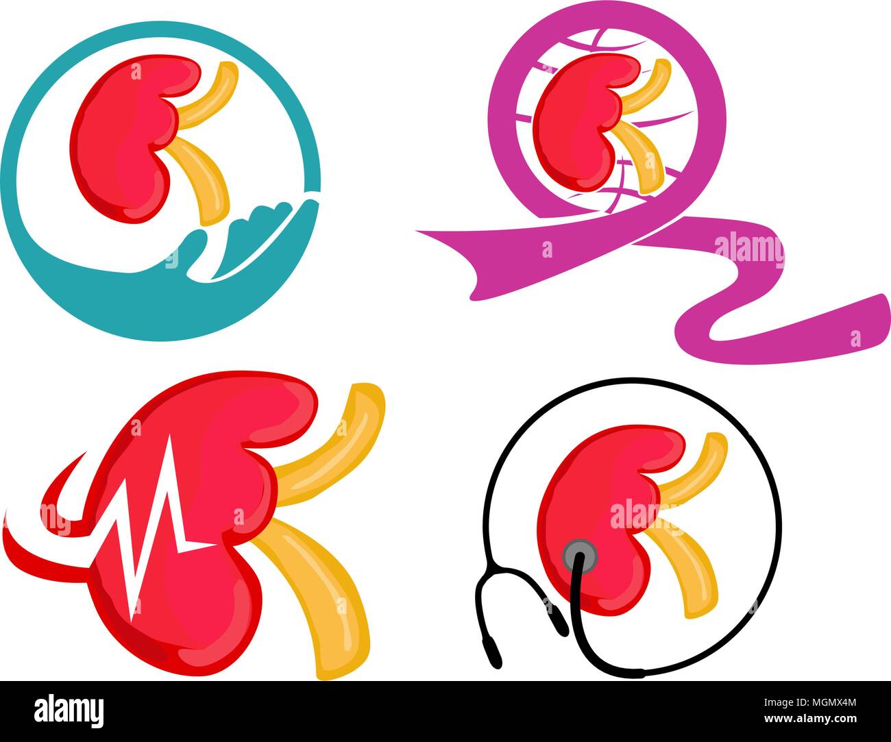 World Kidney Day Template Set Stock Vector