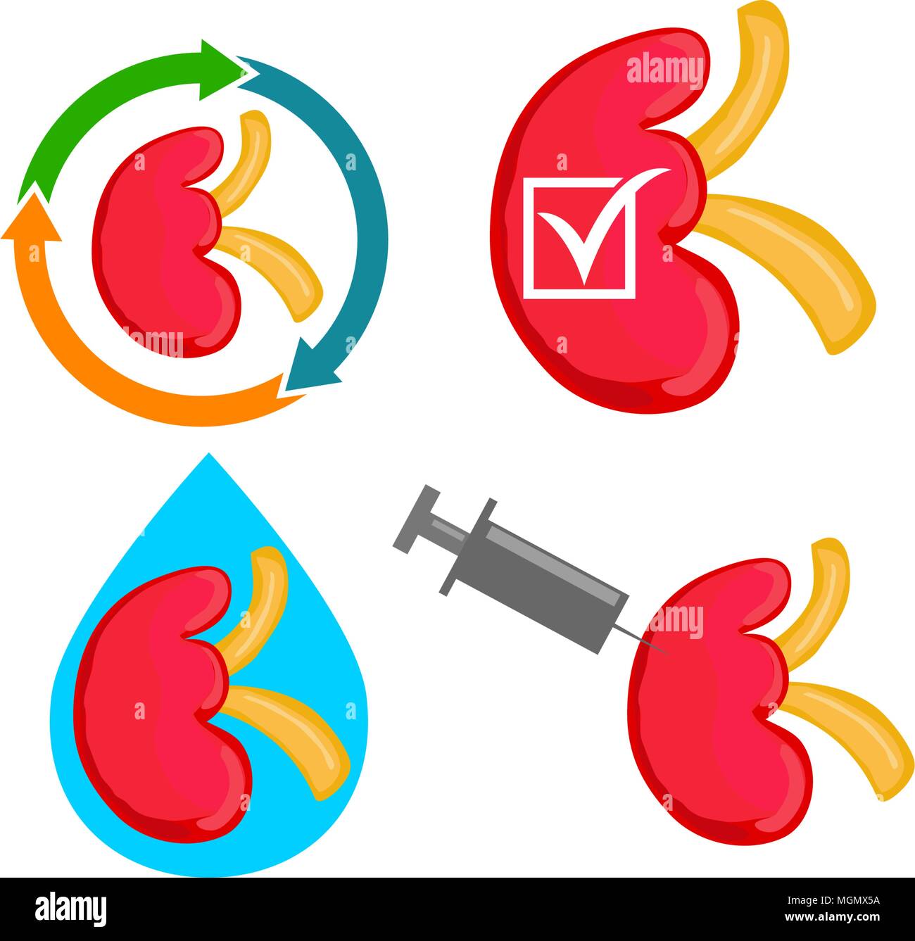 World Kidney Day Template Set Stock Vector