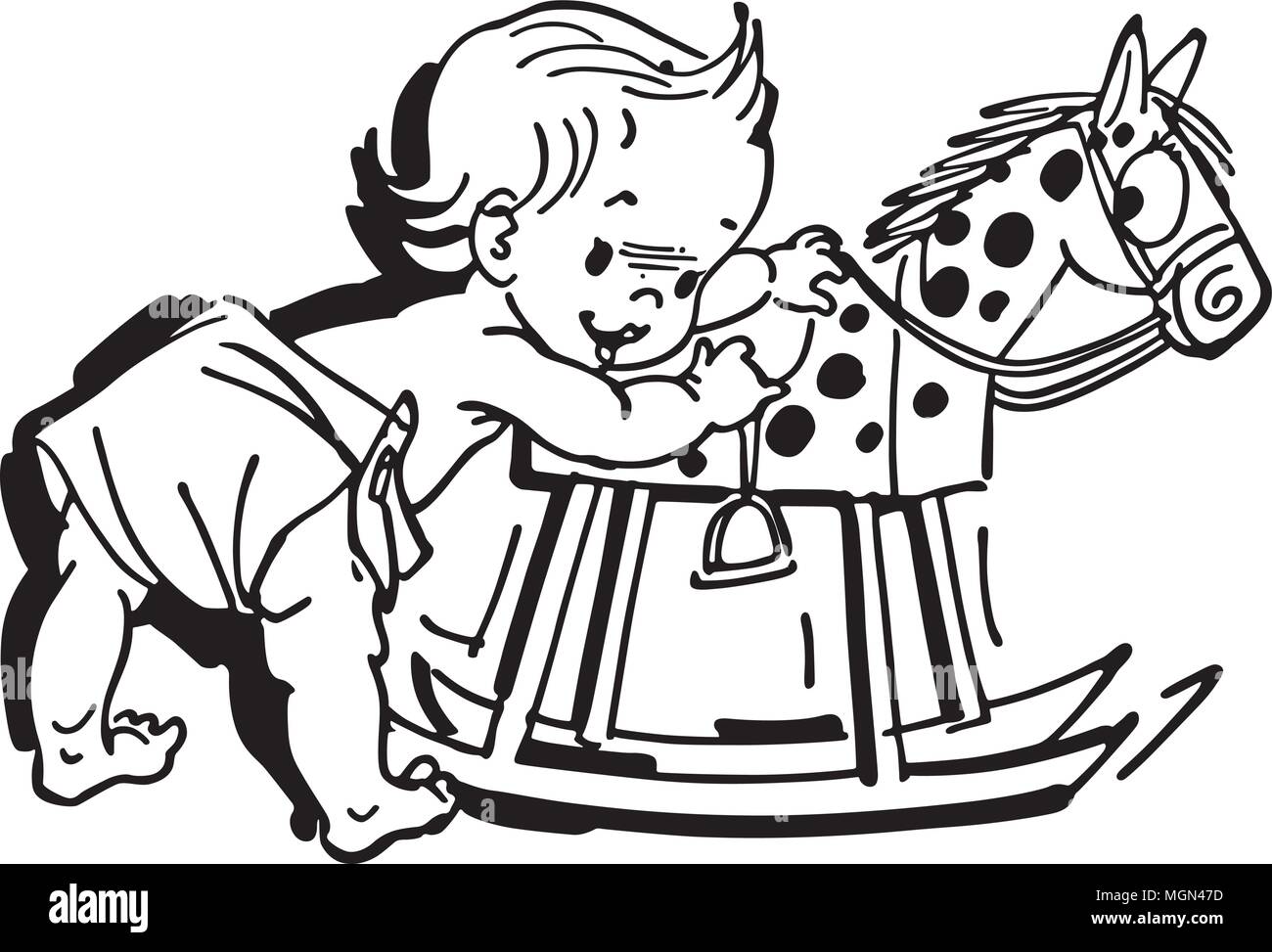 Vintage Rocking Horse Clip Art