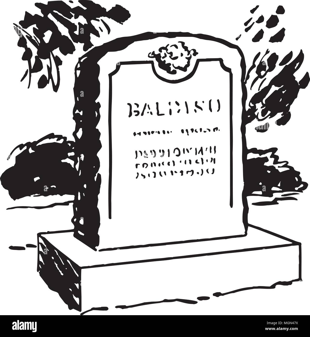Tombstone 6 - Retro Clipart Illustration Stock Vector