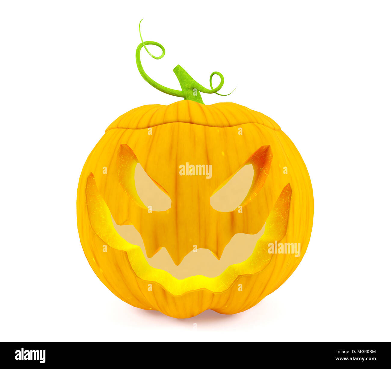 Halloween pumpkin, Jack O'Lantern, isolated on white background, 3D ...