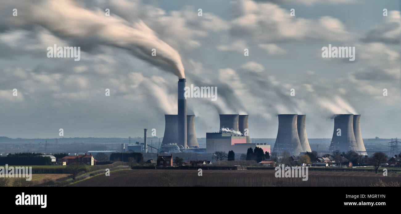 Cottam Power Station on a windy day Stock Photo