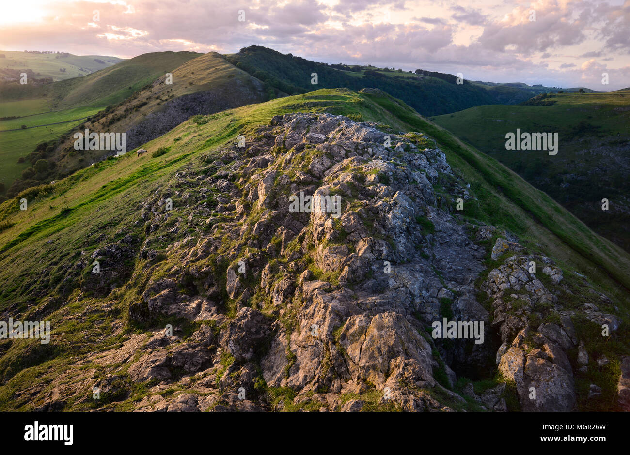 Thorpe Cloud in evening light Stock Photo