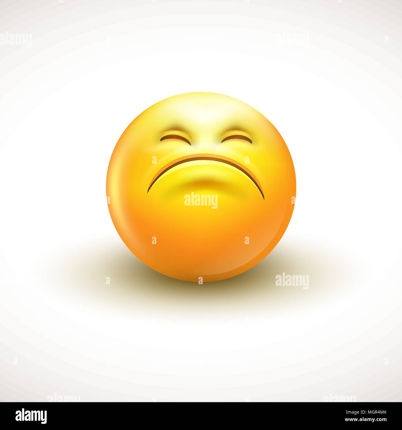 Cute curious emoticon, emoji - vector illustration Stock Vector