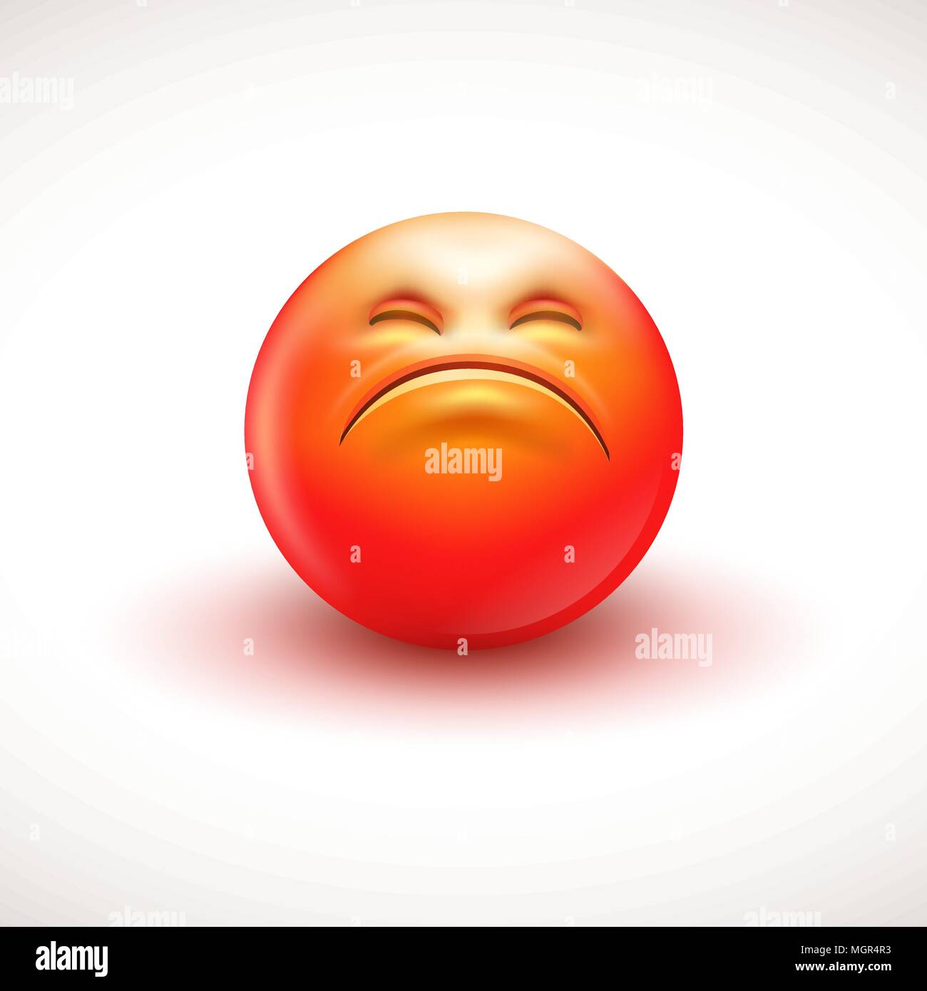 Angry smiling emoticon, emoji - vector illustration Stock Vector