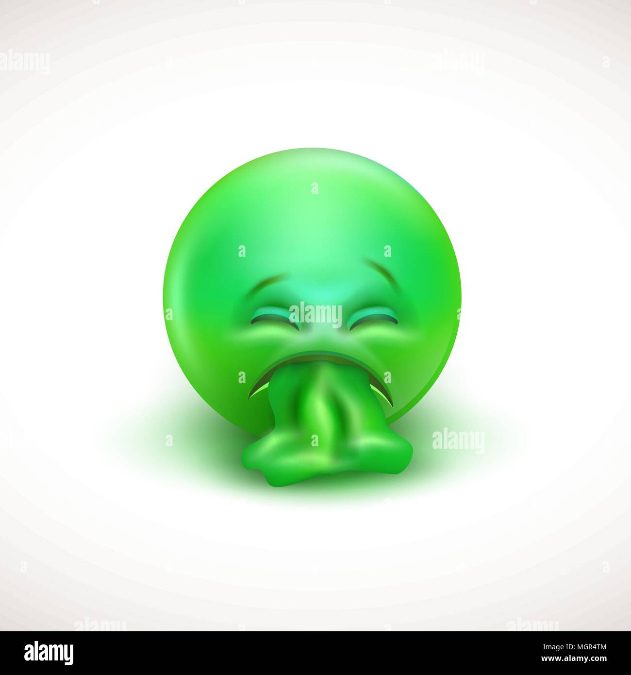 Sick emoticon with tongue out - vector illustration Stock Vector