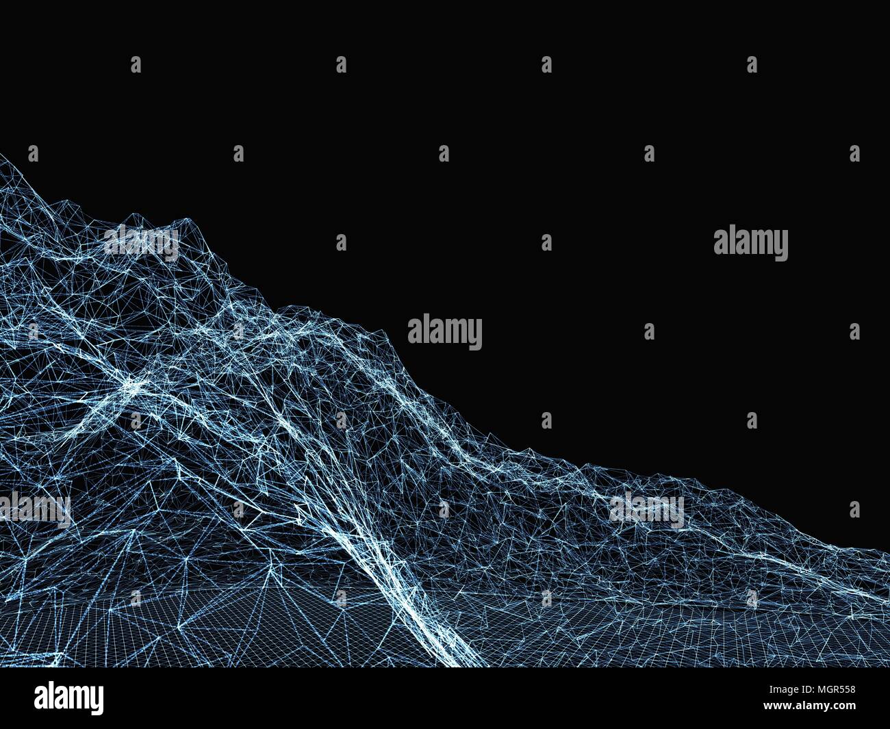 Abstract digital landscape with particles Stock Photo - Alamy